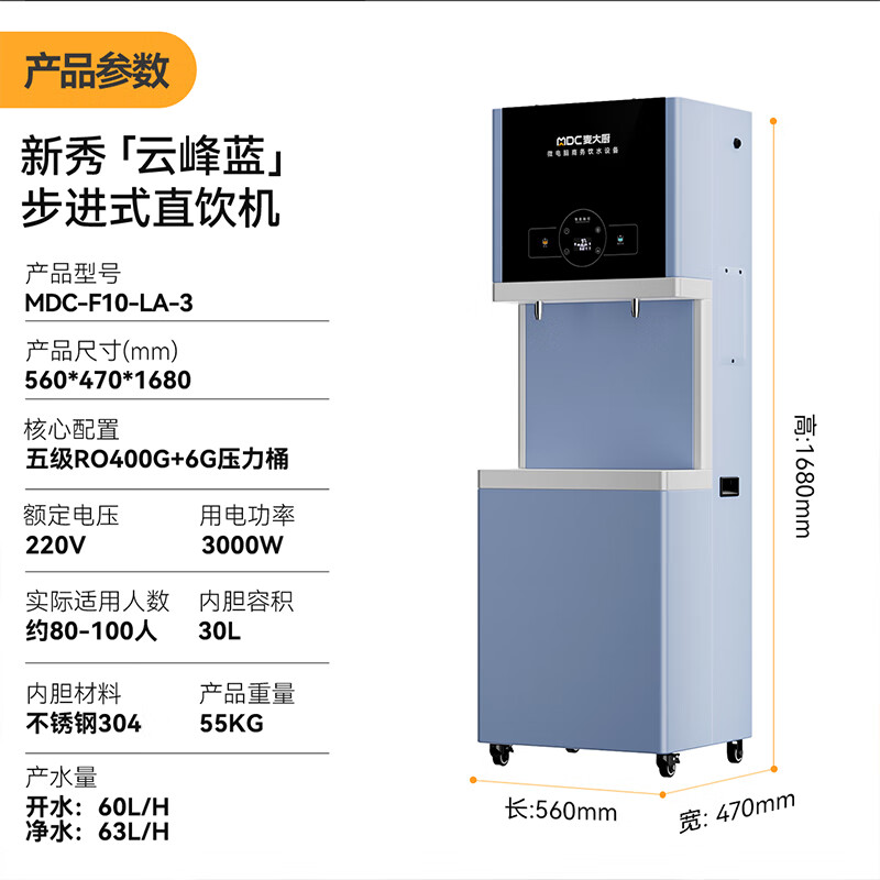 吕氏贵宾会3KW步进式一开一净五级RO反渗透直饮机