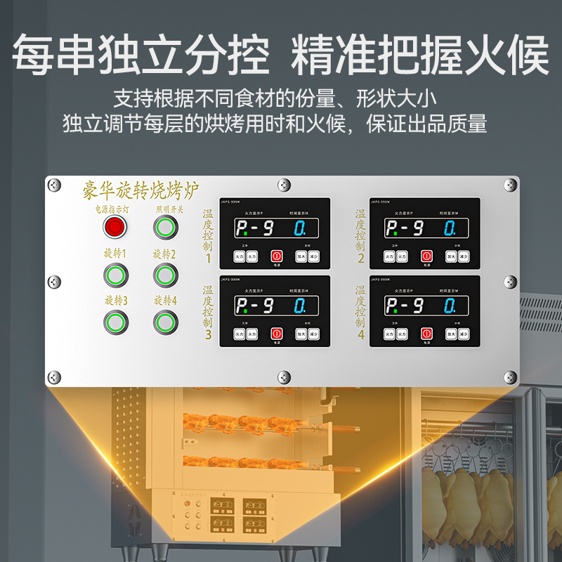 吕氏贵宾会380V豪华按键款立式多功能电热光波烤鸡炉