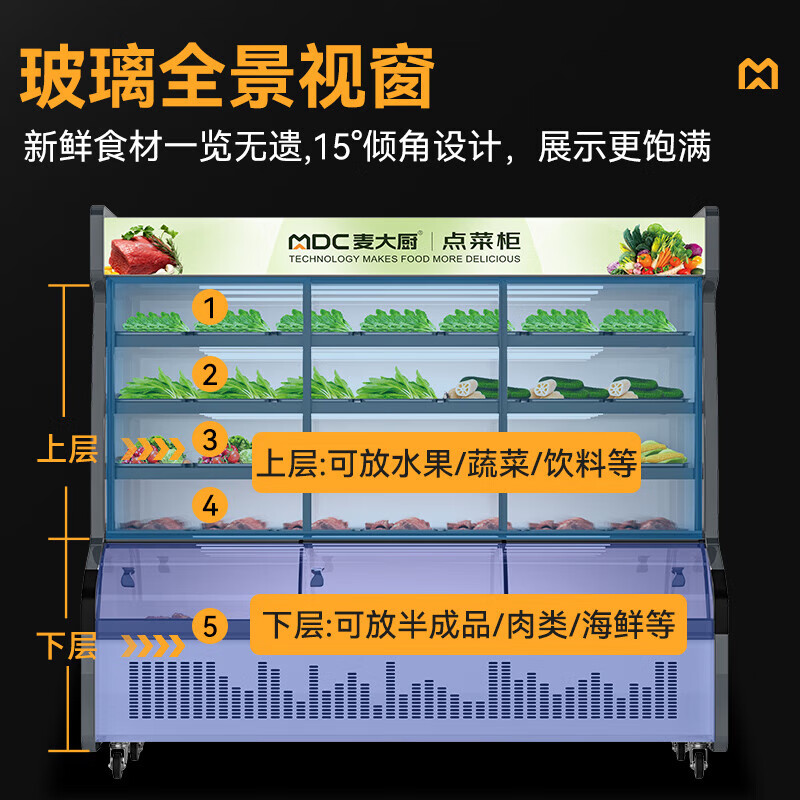 吕氏贵宾会290W标准款1.4m双温商用点菜柜